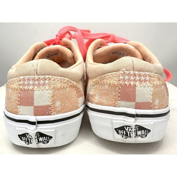 VANS Off The Wall Shoes US Missy Pink Checkerboard Patchwork Lace Up Size 4 - Picture 5 of 11